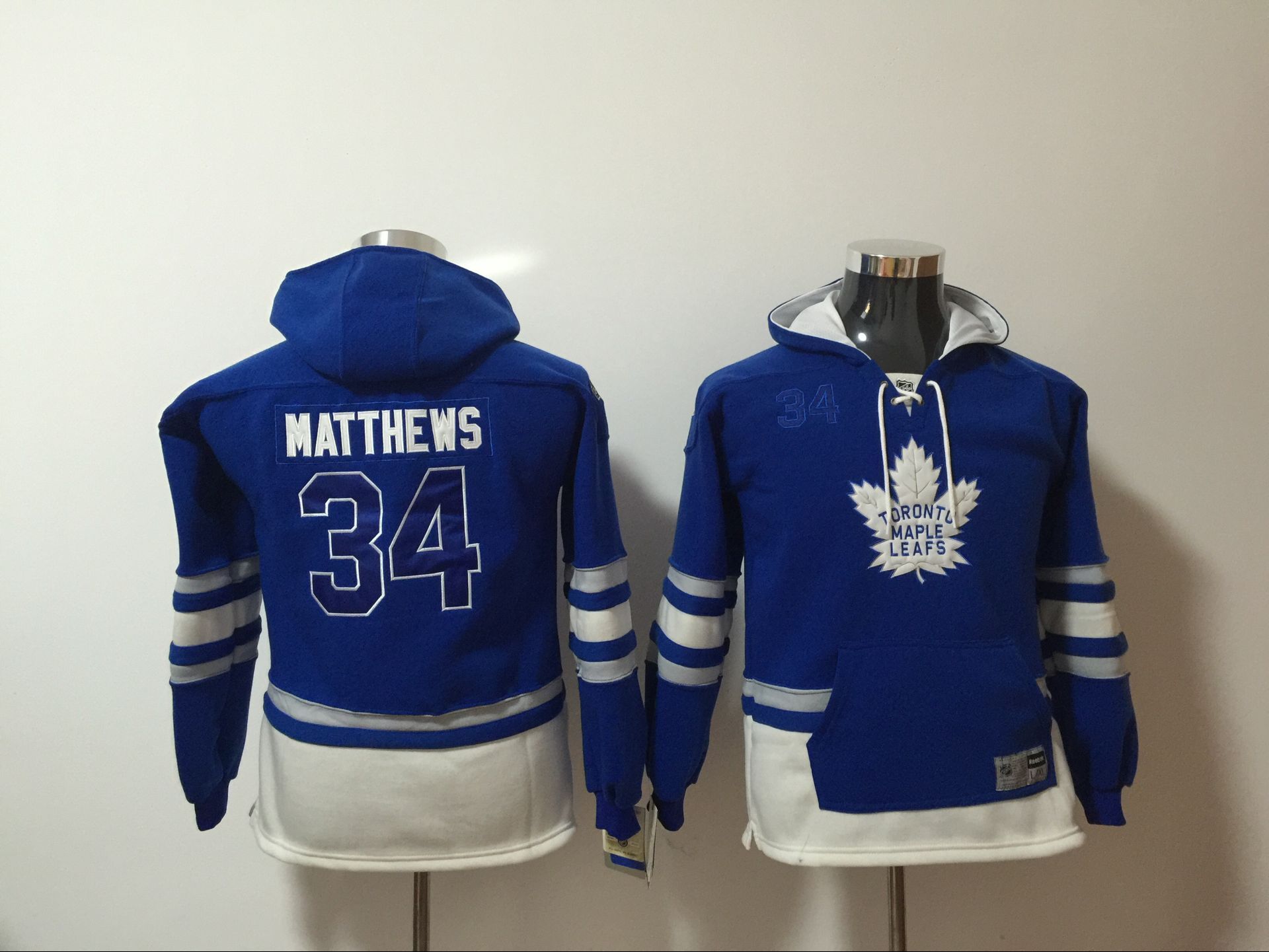 Youth 2017 NHL Toronto Maple Leafs 34 Matthews blue Hoodie